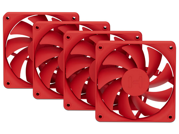 Kit De 4 Ventiladores HYTE FA12, 120mm, Color Rojo.