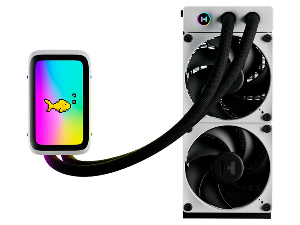 Enfriamiento HYTE THICC Q60, LCD, RGB, 240mm, Compatible LGA 1700 y AM5, Negro.