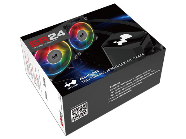 Sistema de Enfriamiento líquido InWin SR24, de 240mm, soporta Socket: LGA 2066, 2011-V3, 2011, 1366, 115x, y AMD AM4, AM3+, AM3, AM2+, AM2, FM2+, FM2, FM1, TR4, con iluminación LED RGB.