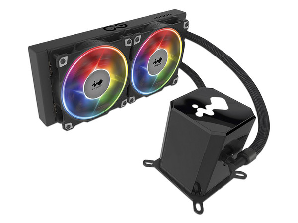 Sistema de Enfriamiento líquido InWin SR24, de 240mm, soporta Socket: LGA 2066, 2011-V3, 2011, 1366, 115x, y AMD AM4, AM3+, AM3, AM2+, AM2, FM2+, FM2, FM1, TR4, con iluminación LED RGB.