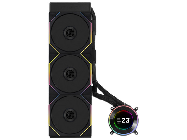 Sistema de Enfriamiento Líquido Lian Li HydroShift II LCD-C 360TL, 360mm, 2600RPM, Pantalla LCD, RGB. Color Negro.