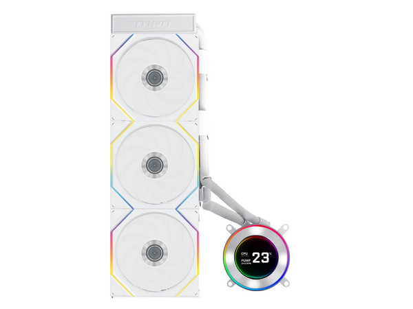 Sistema de Enfriamiento Líquido Lian Li HydroShift II LCD-C 360TL, 360mm, 2600RPM, Pantalla LCD, RGB. Color Blanco.