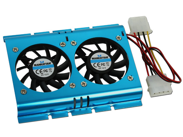 Manhattan Ventilador dual de 60 mm para Disco Duro de 3.5