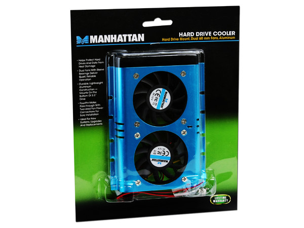 Manhattan Ventilador dual de 60 mm para Disco Duro de 3.5