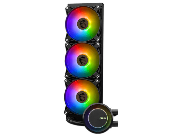 Sistema de enfriamiento líquido MSI MAG CORELIQUID E360 ARGB de 360mm, soporta Socket LGA 1150, 1151, 1155, 1156, 1200, 1700, AM5, AM4, Color Negro.