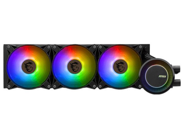 Sistema de enfriamiento líquido MSI MAG CORELIQUID E360 ARGB de 360mm, soporta Socket LGA 1150, 1151, 1155, 1156, 1200, 1700, AM5, AM4, Color Negro.