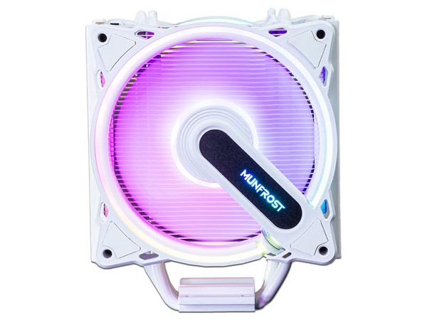 Disipador Con Ventilador Munfrost Cold Storm ARGB, 120mm, 1.800 RPM, Compatible con 1366/2011/2066/1700 y AMD AM4/AM5. Color Blanco.