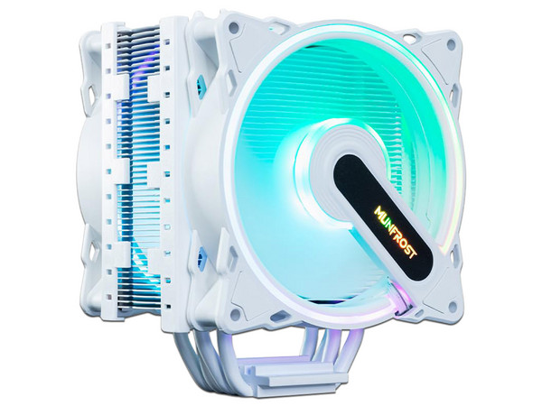 Disipador Con Ventilador Munfrost Cold Storm ARGB, 120mm, 1.800 RPM, Compatible con 1366/2011/2066/1700 y AMD AM4/AM5. Color Blanco.