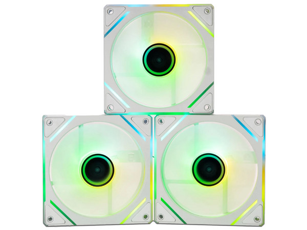 Kit de 3 ventiladores ARGB NACEB NA-0650B, de 120mm, Color Blanco.