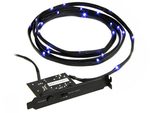 Kit de cable NZXT Sleeved CB-LED20-BU con iluminación azul ajustable de 2m.