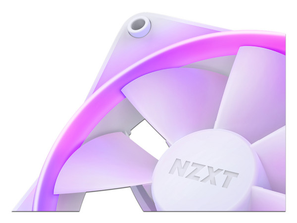 Kit de 3 Ventiladores NZXT F120 de 120 mm, Iluminación RGB, Incluye Controlador, Color Blanco.