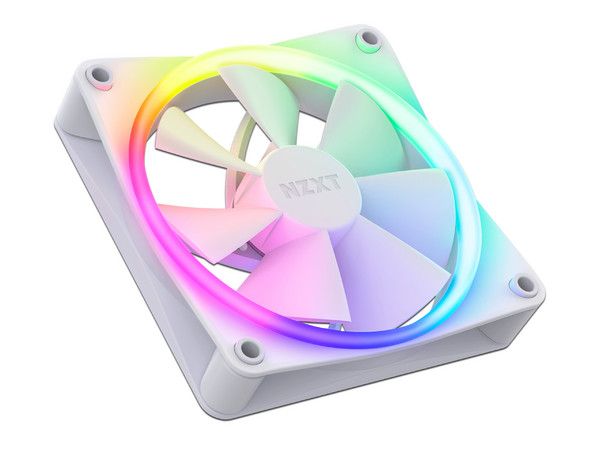 Kit de 3 Ventiladores NZXT F120 de 120 mm, Iluminación RGB, Incluye Controlador, Color Blanco.
