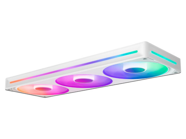 Kit de 3 Ventiladores NZXT F360 RGB Core de 360mm, Un solo marco, Color Blanco.