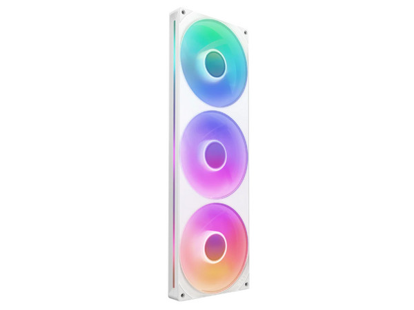 Unidad de 3 Ventiladores NZXT F420 RGB Core de 14 cm, Iluminación LED multicolor, Control PWM. Color Blanco.