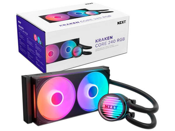 Disipador Líquido NZXT Kraken Core RL-KR24C-B1 de 240mm, AIO RGB.