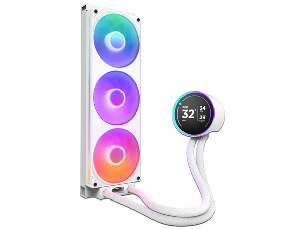 Sistema de Enfriamiento Liquido NZXT Kraken Elite 360 RGB de 360mm, Pantalla IPS LCD de 2.72