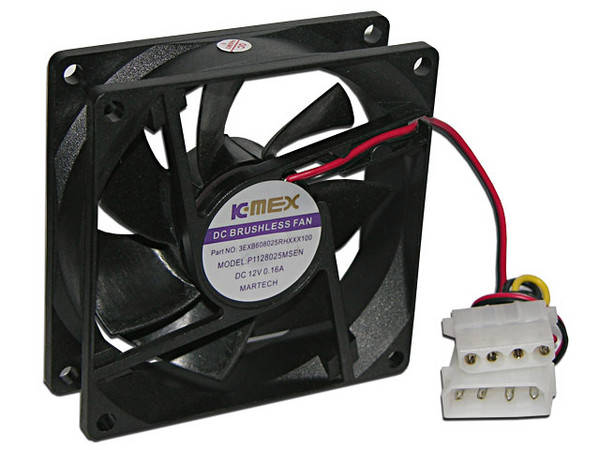 Ventilador para Gabinete de 12 Voltios, 8 cm.