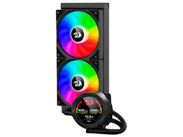 Sistema de Enfriamiento Líquido Redragon CC-1019 ARGB, 240mm, Pantalla LCD. Color Negro.
