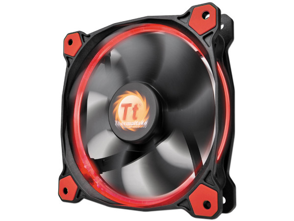 Ventilador Thermaltake Riing 12, 120 mm con LED Rojo, 1500 RPM, 24.6 dB-A.