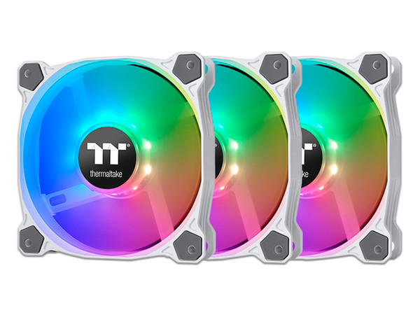 Kit de 3 Ventiladores Thermaltake Pure 12 ARGB Premium Edition de 120mm. Color Blanco.