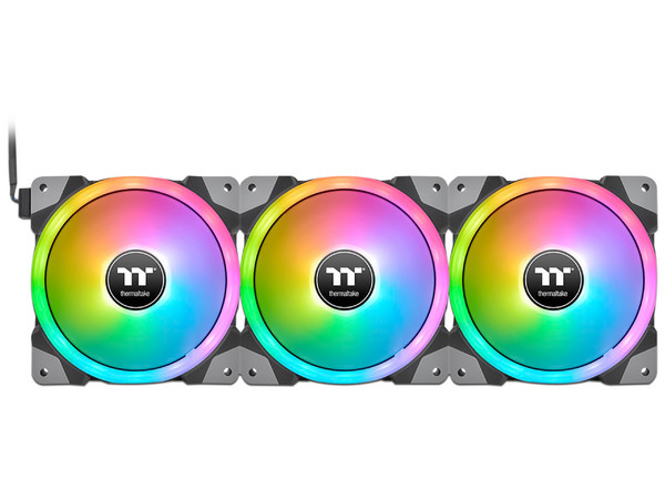 Kit de 3 Ventiladores Thermaltake Swafan EX12 RGB de 140mm. Color Negro.