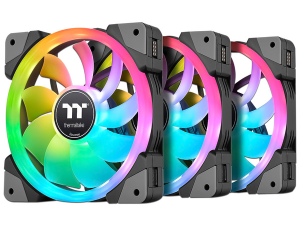 Kit de 3 Ventiladores Thermaltake Swafan EX12 RGB de 140mm. Color Negro.