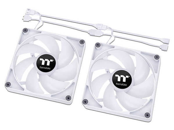 Kit de 2 Ventiladores Thermaltake CT120 ARGB Sync, 120mm, Color Blanco.