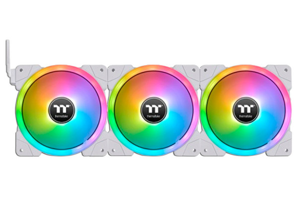 Kit de 3 Ventiladores Thermaltake SWAFAN EX14 TT Edición Premium, Iluminación LED RGB, 140mm. Color Blanco.