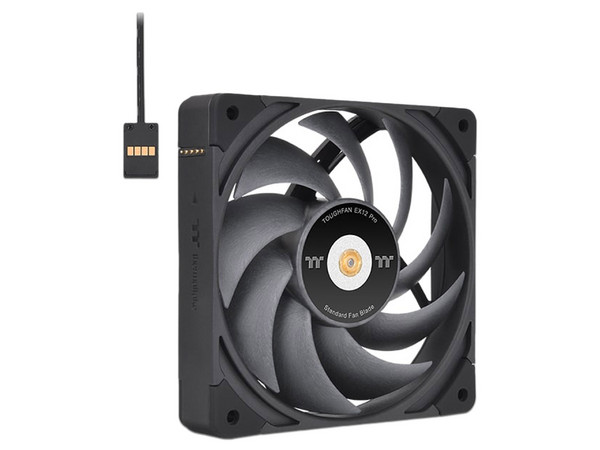 Kit 3 Ventiladores Thermaltake TOUGHFAN EX12 Pro, Conexión Magnética, 120mm, Negro, modelo CL-F149-PL12BL-A.