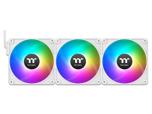 Kit 3 Ventiladores Thermaltake CT120 EX ARGB Sync, 120mm, 2000 RPM, Blanco, modelo CL-F190-PL12SW-A.