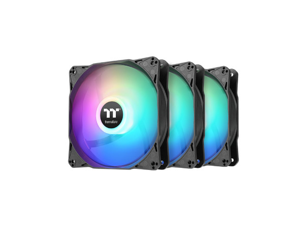 Kit de 3 Ventiladores Thermaltake LE120 ARGB de 120mm. Color Negro.