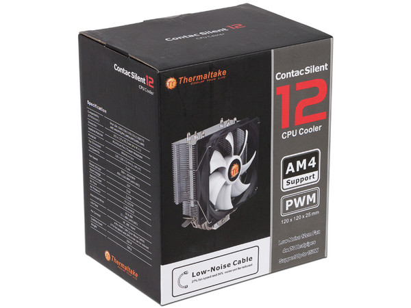 Disipador y Ventilador Thermaltake Contac Silent 12, soporta Socket Intel LGA 1366/1156/1155/1151/1150/775 AMD AM4/FM2/FM1/AM3+/AM3/AM2+/AM2