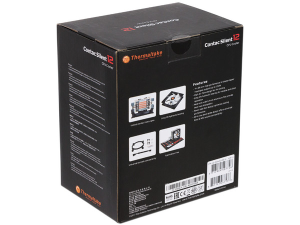 Disipador y Ventilador Thermaltake Contac Silent 12, soporta Socket Intel LGA 1366/1156/1155/1151/1150/775 AMD AM4/FM2/FM1/AM3+/AM3/AM2+/AM2