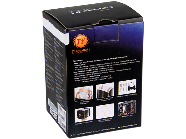 Disipador y Ventilador Thermaltake Contac 21, soporta Socket 1366, 1156, 1155, 775, FM1, AM3+, AM3, AM2+ y AM2