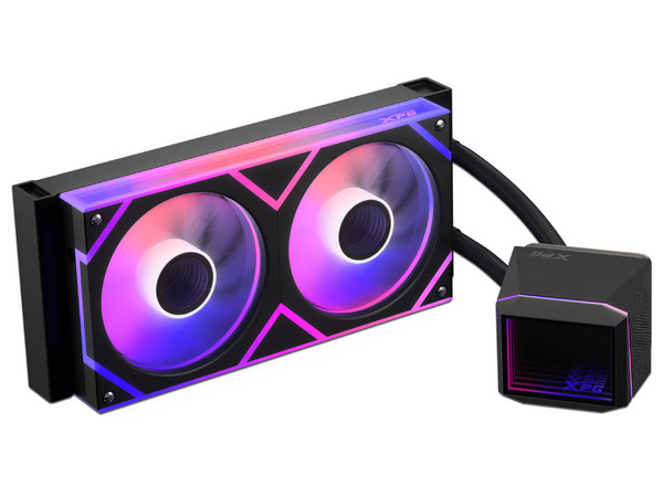 Sistema de Enfriamiento Líquido XPG Levante II 240, de 240mm, Soporta Socket Intel LGA 1851, LGA 1700 y AMD AM5, Con Iluminación LED RGB, Color Negro.