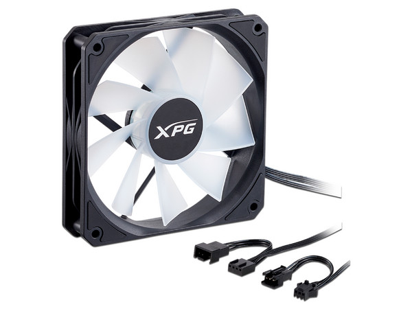 Ventilador XPG Vento, de 120 mm, 1600 RPM, con iluminación ARGB. Color Negro.