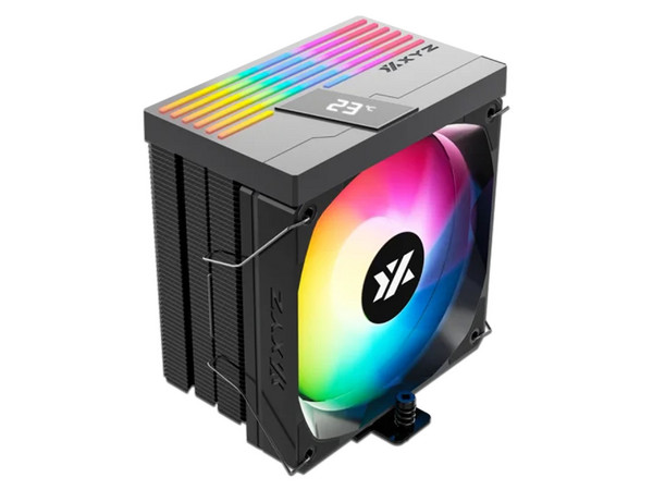 Disipador con Ventilador Xyz THERMAX 4 PULSAR, hasta 1800RPM, ARGB, Compatible con AMD AM4/AM5 e Intel LGA 115X/1200/1700/1851, Color Negro.
