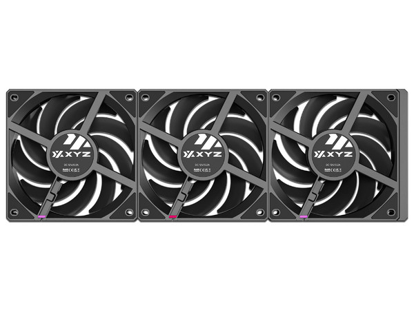 Kit de 3 Ventiladores XYZ Vortex Pro, 120mm, 2000 RPM, ARGB, Color Negro.