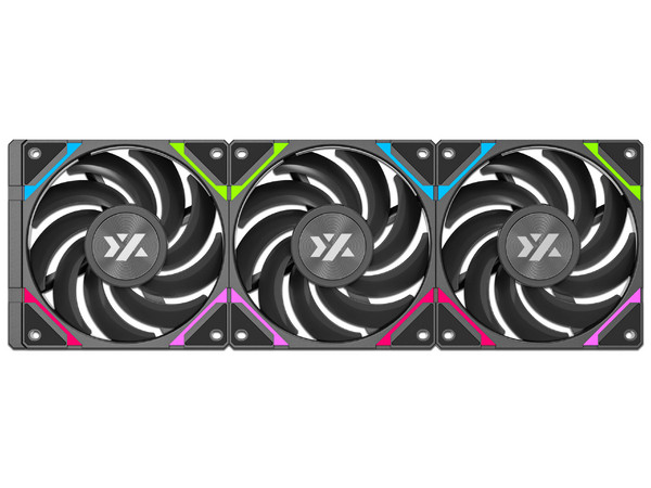 Kit de 3 Ventiladores XYZ Vortex Pro, 120mm, 2000 RPM, ARGB, Color Negro.