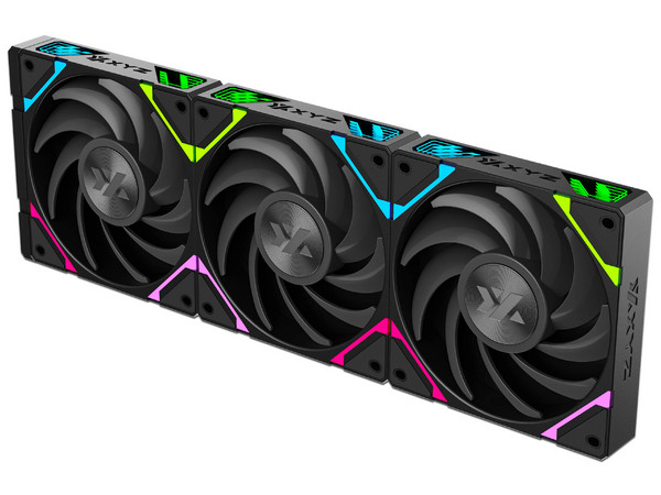 Kit de 3 Ventiladores XYZ Vortex Pro, 120mm, 2000 RPM, ARGB, Color Negro.
