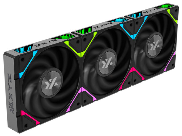 Kit de 3 Ventiladores XYZ Vortex Pro, 120mm, 2000 RPM, ARGB, Color Negro.