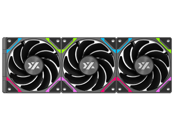Kit de 3 Ventiladores XYZ Vortex Pro, 120mm, 2000 RPM, ARGB, Aspas Invertidas, Color Negro.