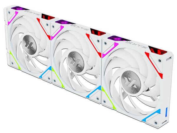 Kit de 3 Ventiladores XYZ Vortex Pro, 120mm, 2000 RPM, ARGB, Color Blanco.