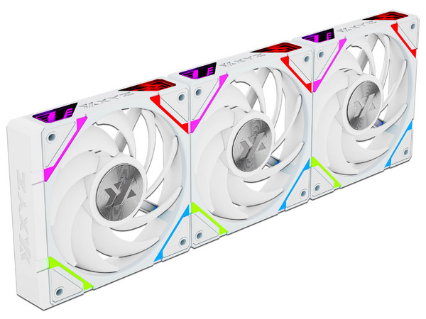 Kit de 3 Ventiladores XYZ Vortex Pro, 120mm, 2000 RPM, ARGB, Color Blanco.