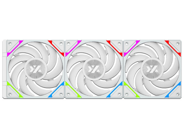 Kit de 3 Ventiladores XYZ Vortex Pro, 120mm, 2000 RPM, ARGB, Color Blanco.