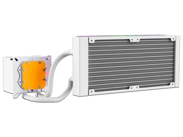 Sistema de Enfriamiento Líquido XYZ HydroView AIO de 240 mm, Velocidad de 2500 RPM, Iluminación ARGB, Pantalla Digital. Color Blanco.