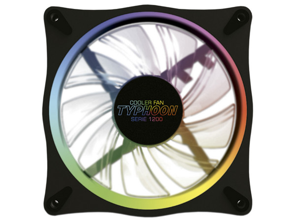 Ventilador Yeyian Typhoon 1200 con iluminación RGB, 120mm.