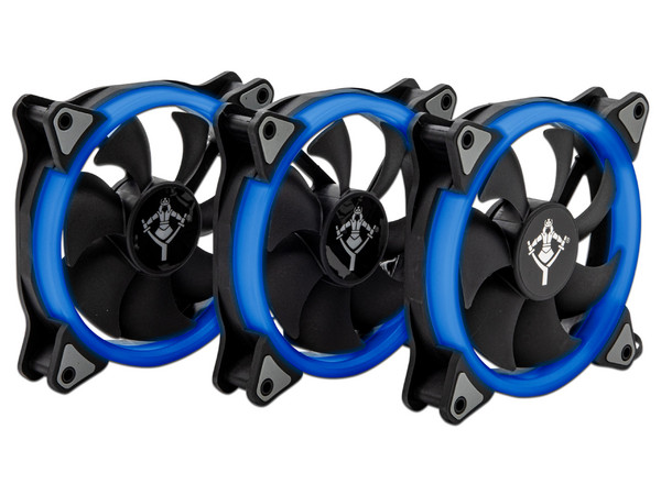 Kit de 3 ventiladores Yeyian Typhoon, de 120mm, con iluminación LED de color Azul.