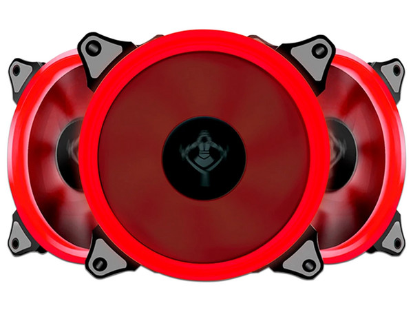 Kit de 3 Ventiladores Yeyian Typhoon con iluminación LED, 120 mm. Color Rojo.