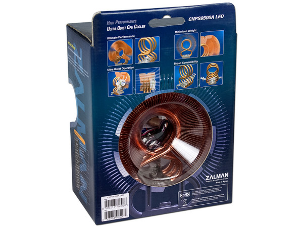 Disipador y Ventilador Zalman CNPS 9500A LED, soporta Socket, Intel 1155, 1156, 775 y socket AMD FM1, FM2, AM3+, AM3, AM2+, AM2, 940,939,754.